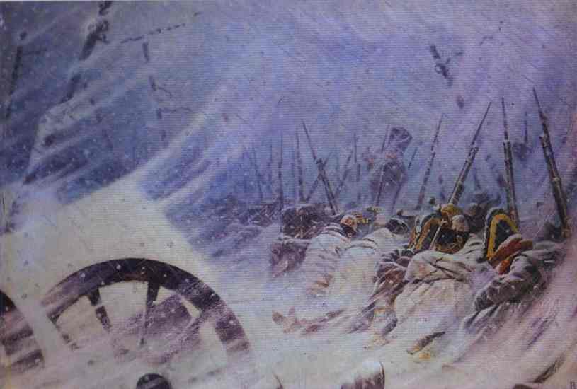 Oil painting:The Night Bivouac of the Great Army. 1896