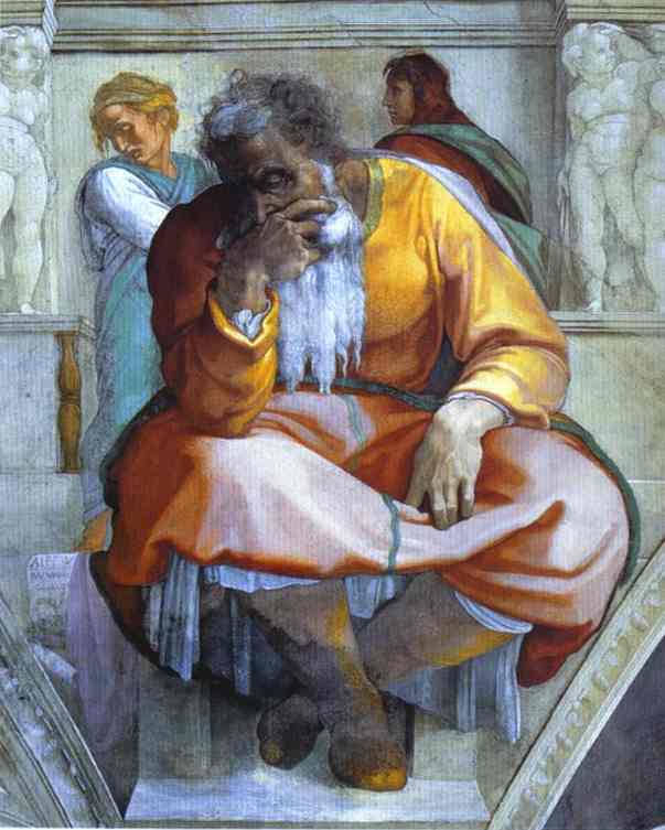 Oil painting:The Prophet Jeremiah. 1508