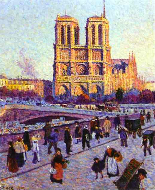 Oil painting:The Quai Saint-Michel and Notre-Dame. 1901