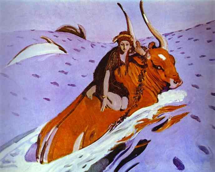 Oil painting:The Rape of Europe. 1910