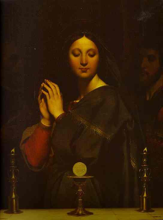 Oil painting:The Virgin of the Host. 1841