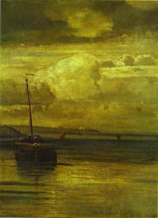 Oil painting:Volga Landscape. 1870