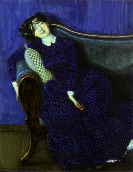 Oil painting:Young Woman. Asleep. 1909