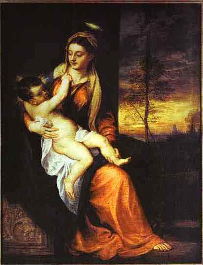 Madonna and Child in an Evening Landscape. 1562