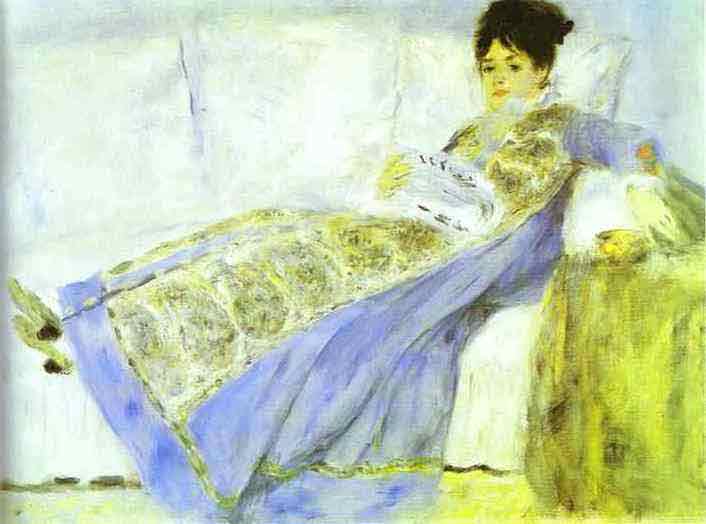 Mme. Monet Reading Le Figaro. 1872