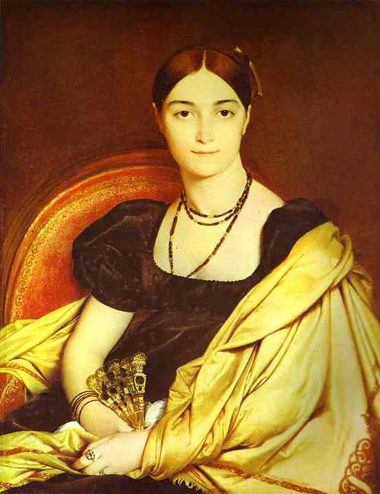 Oil painting:Portrait of Madame Duvau?ay. 1807