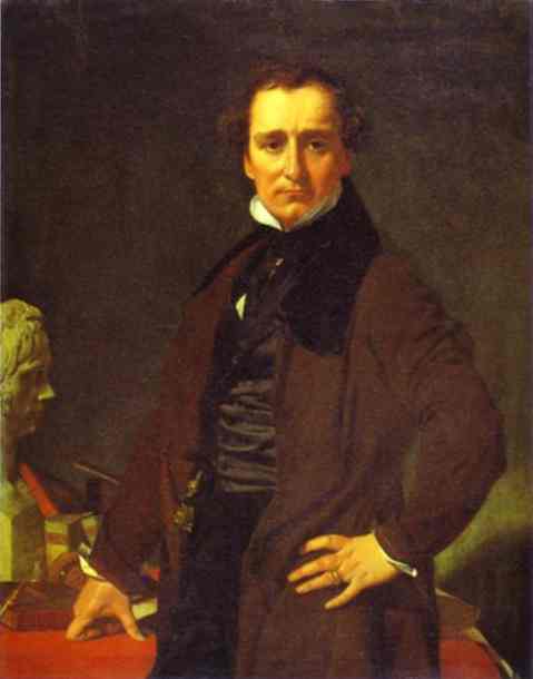 Oil painting:Portrait of the Sculptor Lorenzo Bartolini. 1820