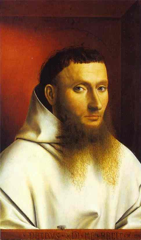 Oil painting:Portrait of a Carthusian. 1446