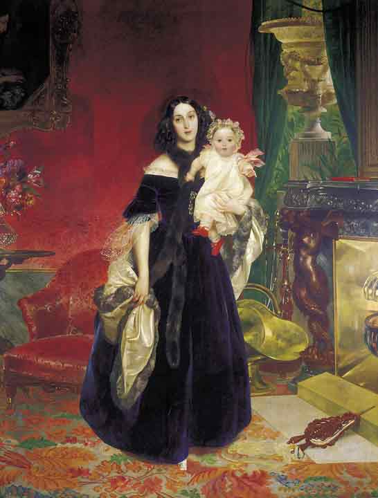Oil painting for sale:Portrait of Maria Arkadevna Beck with Her Daughter, 1840