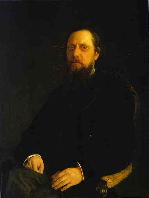 Oil painting:Portrait of the Author Mikhail Saltykov-Shchedrin. 1872