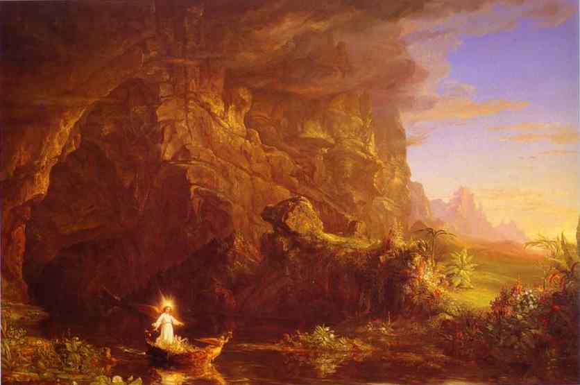 Oil painting:The Voyage of Life: Childhood. 1842