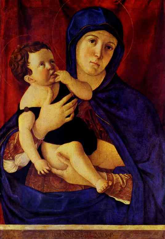 Oil painting:Madonna and Child.