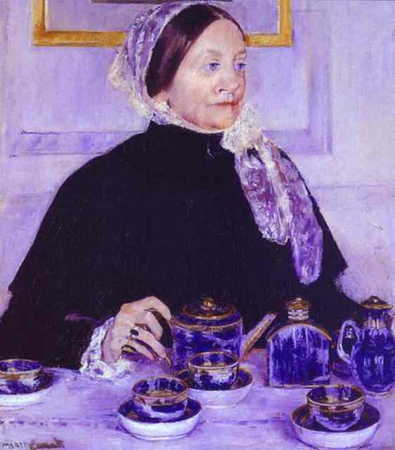 Oil painting:Lady at the Tea Table. 1883