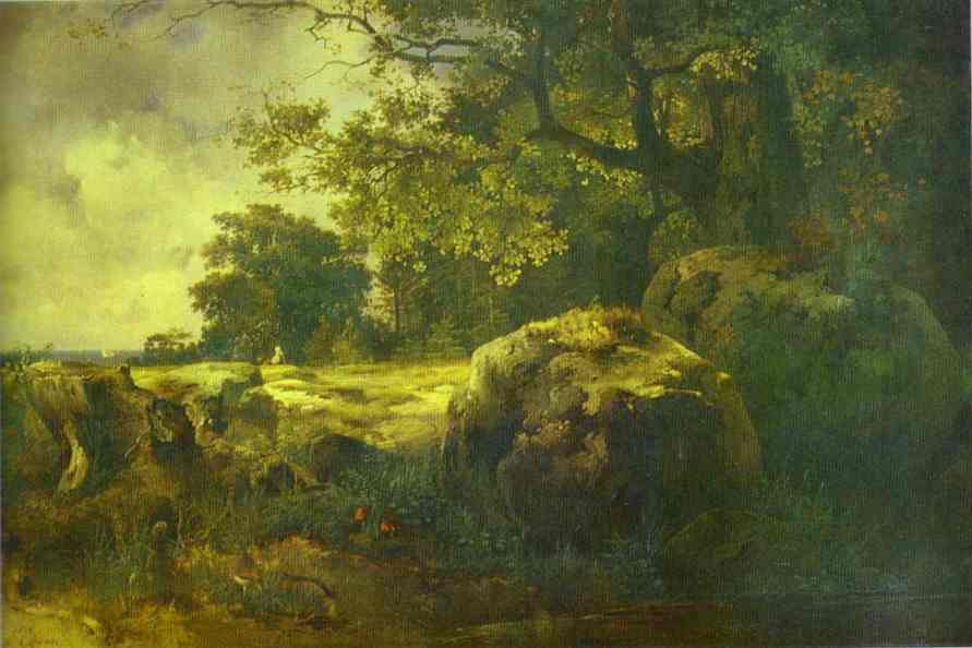 Oil painting:View in the Neighbourhood of Oranienbaum. 1854