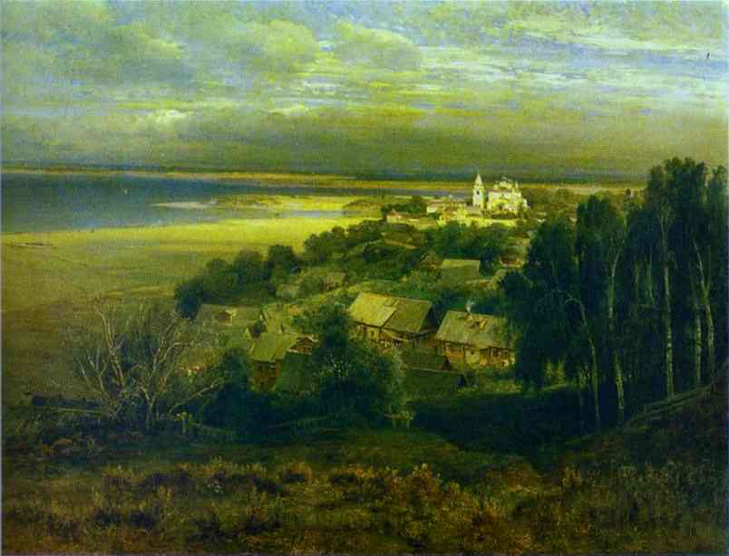 Oil painting:The Monastery of the Caves Near Nizhny Novgorod. 1871