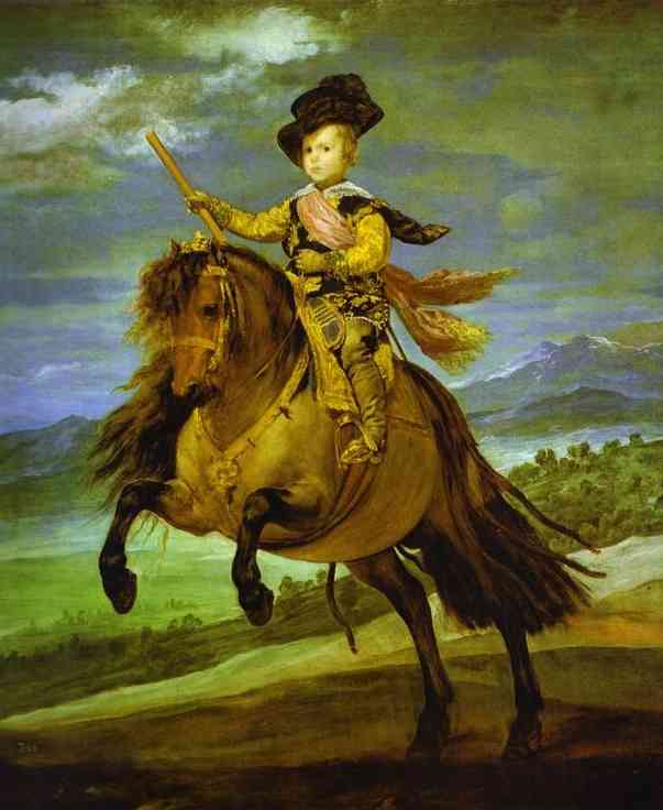 Oil painting:Prince Baltasar Carlos on Horseback. 1634