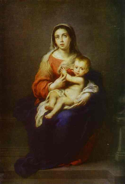 Oil painting:Virgin and Child. c. 1670