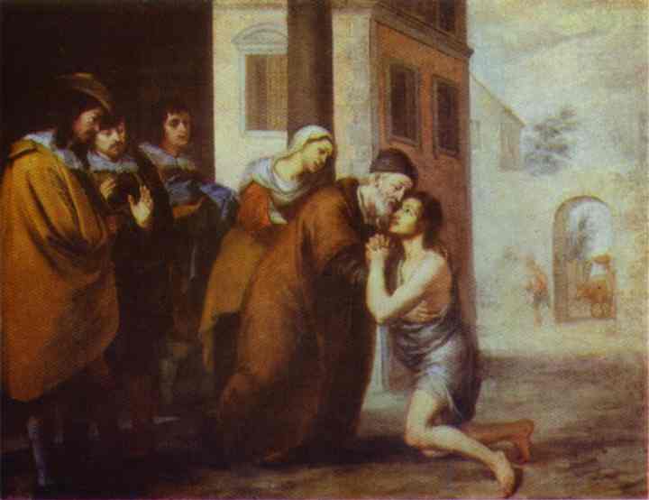 Oil painting:The Return of the Prodigal Son. 1660