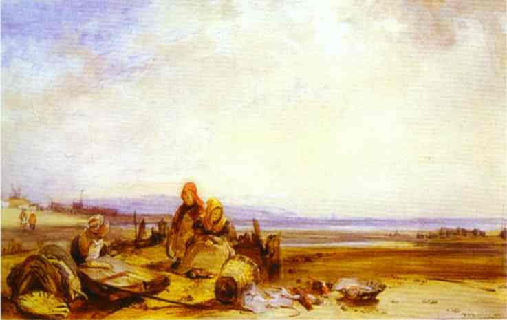 Oil painting:Beach in Normandy. c.1826