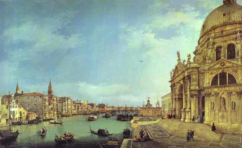 Oil painting:Entrance to the Grand Canal: Looking East. 1744