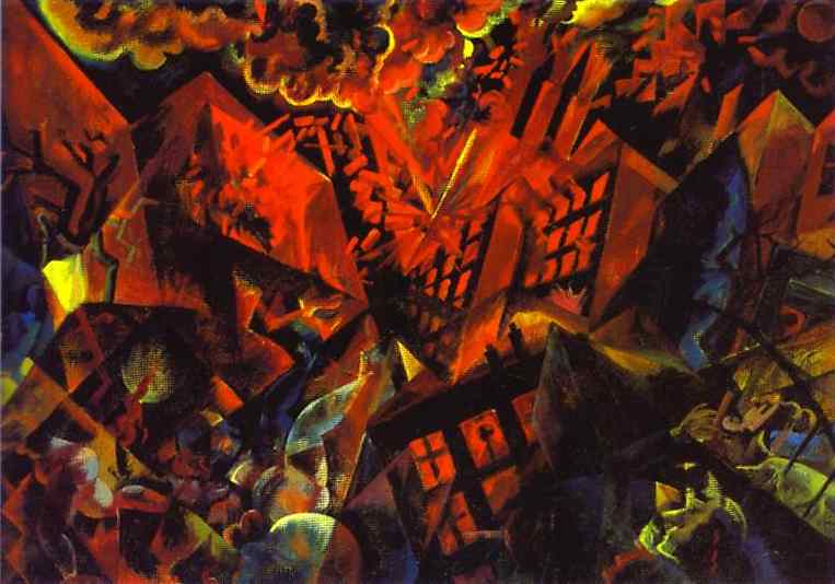 Oil painting:Explosion. 1917