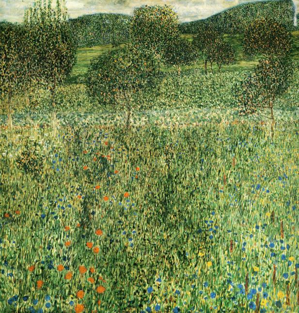 Oil painting:Flowering Field. ca 1909