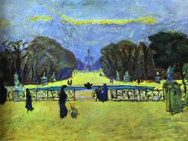 Oil painting:Gardens of Tuileries. 1912