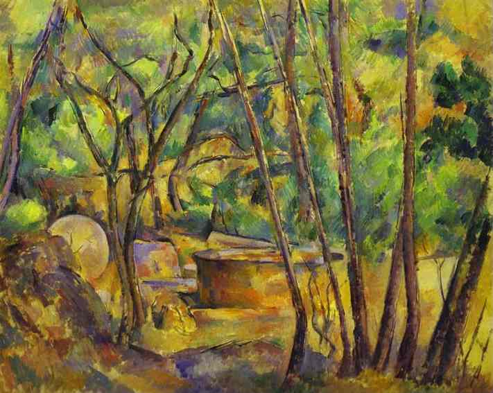 Oil painting:Grindstone and Cistern in a Grove. 1892