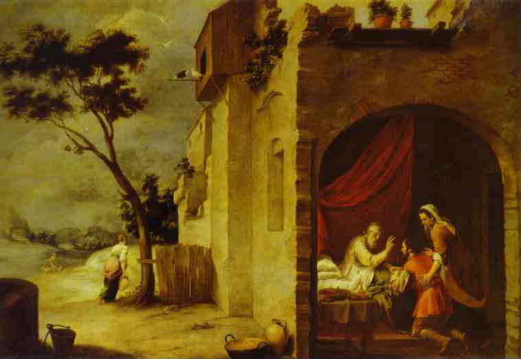 Oil painting:Isaac Blessing Jacob. 1665