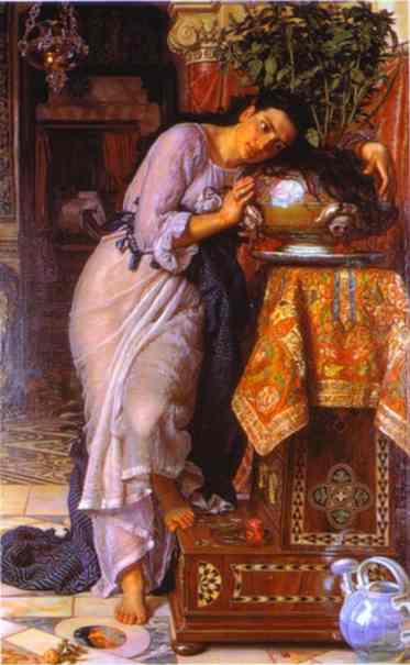 Oil painting:Isabella and the Pot of Basil. 1866