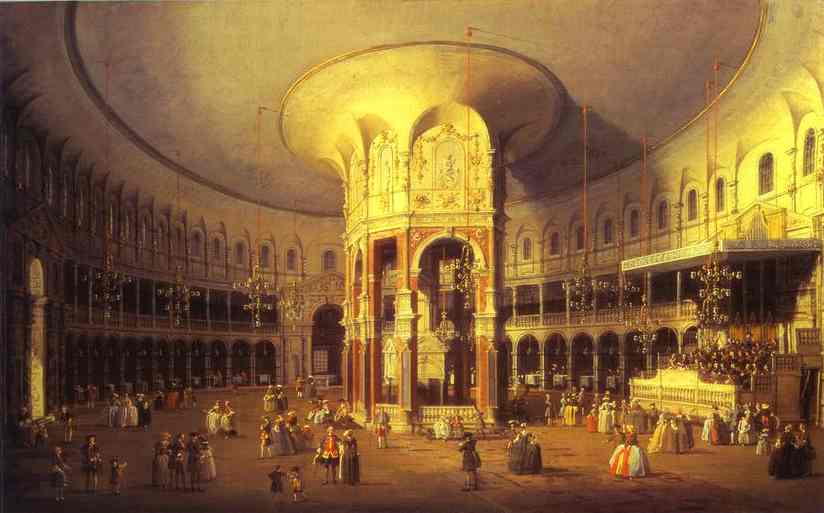 Oil painting:London: Ranelagh, Interior of the Rotunda. 1754