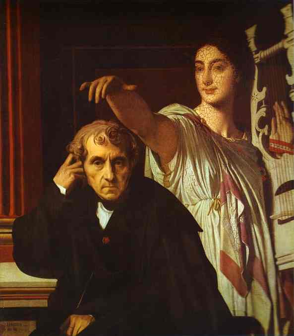 Oil painting:Luigi Cherubini and the Muse of Lyric Poetry. 1842