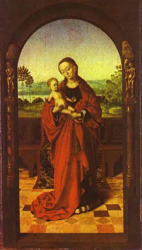 Oil painting:Madonna with Child.