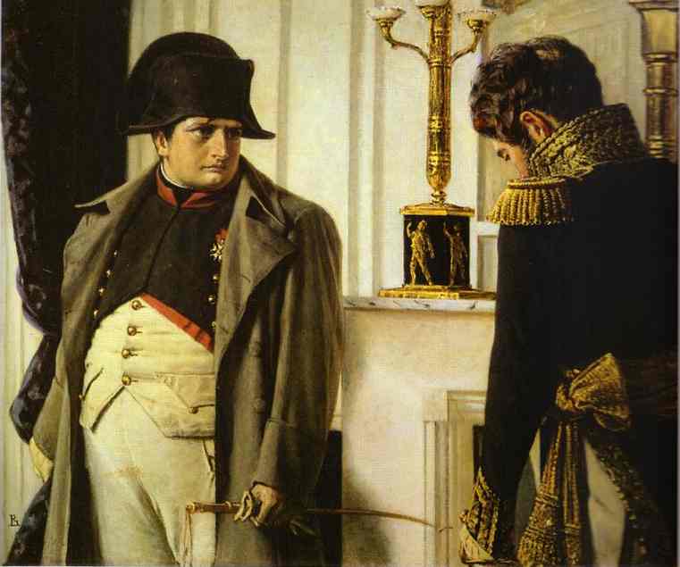 Oil painting:Napoleon and Marshal Loriston (Peace at all costs!). 1899-1900