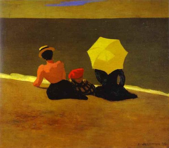 Oil painting:On the Beach/Sur la plage. 1899