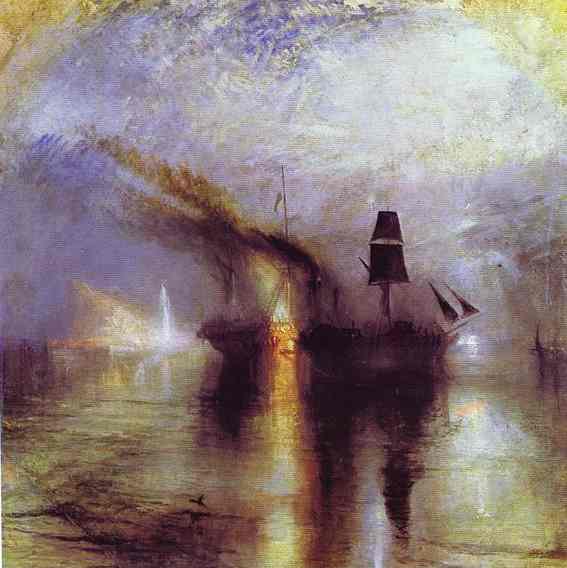 Oil painting:Peace - Burial at Sea. 1842