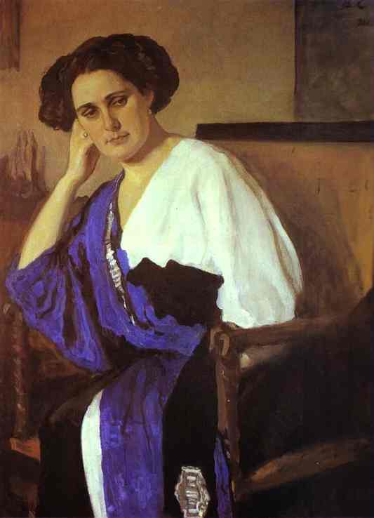 Oil painting:Portrait of Yelena Balina. 1911