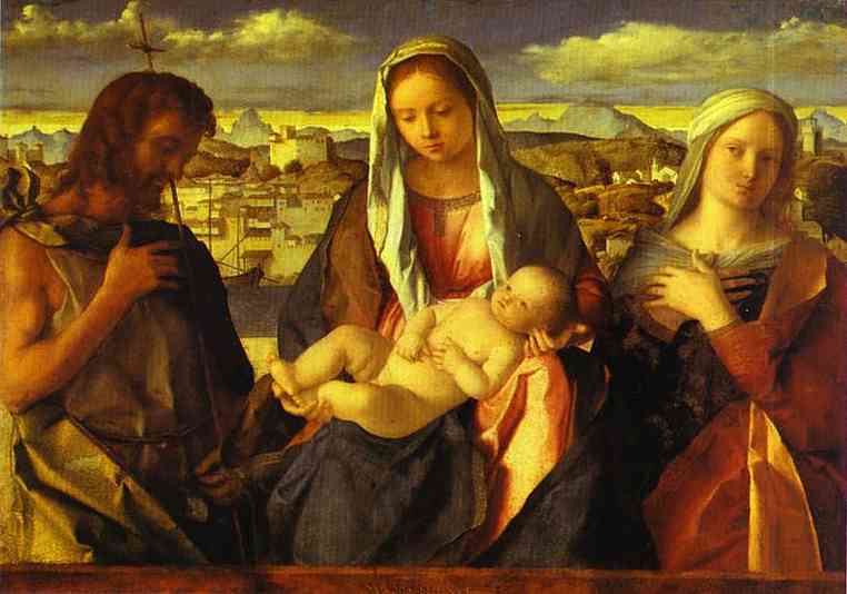Oil painting:Sacra Conversazione. c.1490