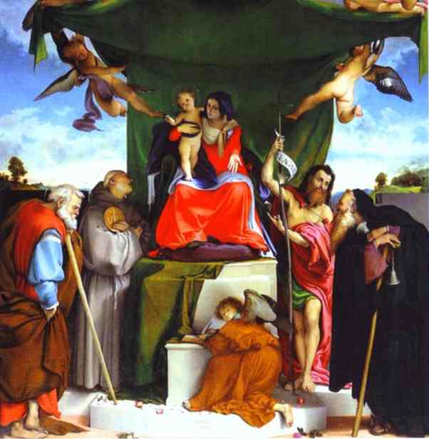 Oil painting:San Bernandino Altarpiece. 1521