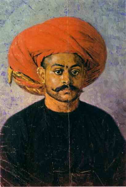 Oil painting:Sowar, the Messenger of the Government. 1874-1876