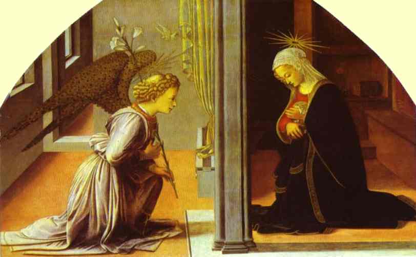 Oil painting:The Annunciation. After 1440