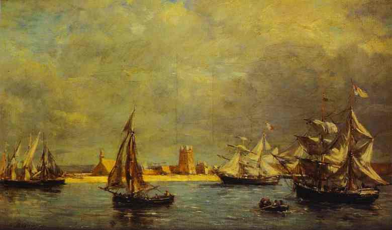 Oil painting:The Port of Camaret. 1872