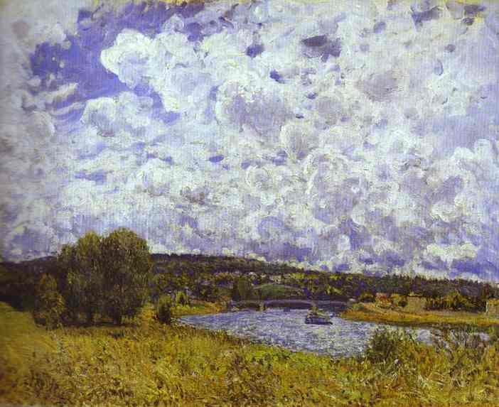 Oil painting:The Seine at Suresnes. 1877