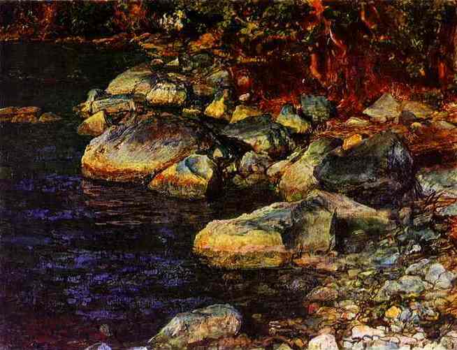 Oil painting:Water and Stones Near Palacculo. 1850