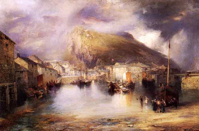 Oil painting for sale:An English Fishing Village, Polperro, Cornwall, 1907