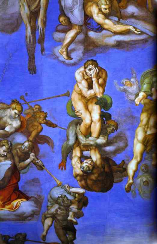 Oil painting: The Last Judgment (detail). 1534-1541