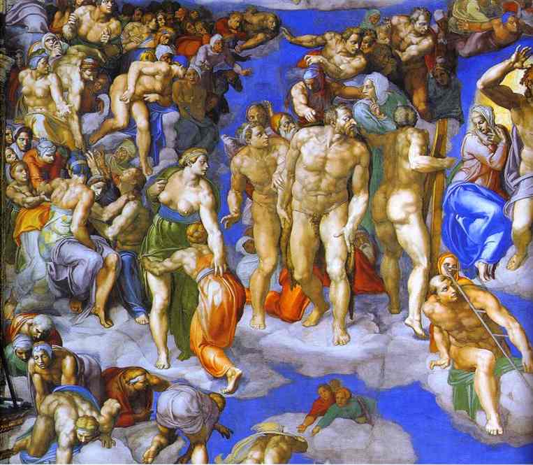 Oil painting: The Last Judgment (detail). 1534-1541