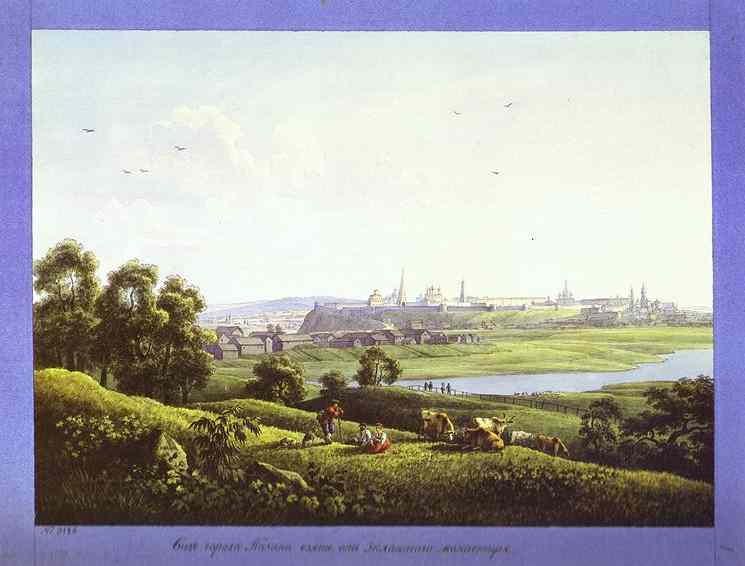 Oil painting:View of the Town of Kazan. 1808