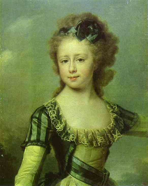 Oil painting:Portrait of Grand Duchess Maria Pavlovna as a Child. 1790