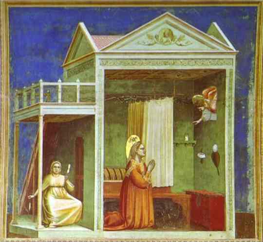 Oil painting:The Angel Appearing to St. Anne. 1302